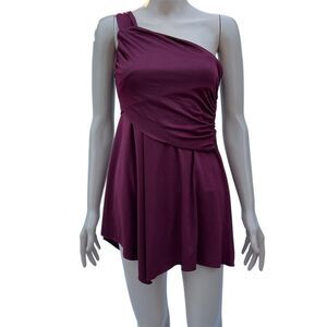 KOKOON Women's One Shoulder Ruched Mini Dress Purple Size S